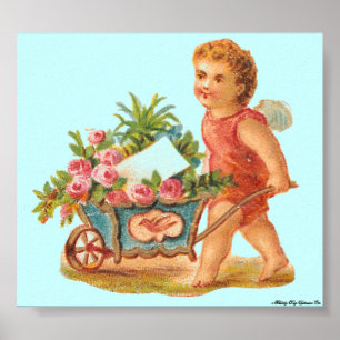 MATT PÅ CANVAS VICTORIAN ERA CUPID & RO CART POSTER