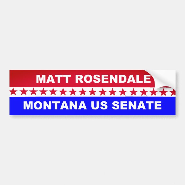 Matt Rosendale Montana US senat 2018 Bildekal (Framsidan)