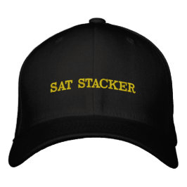 Mätt Stacker Hodl Tight Bitcoin Krypto Gul Text Broderad Keps