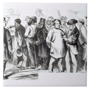 Matta Baggers, sena 1860s (gravyr) (b-/wfotoet) Kakelplatta