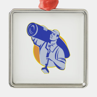 Matta lagrararbetaren bär knäKickerverktyg Julgransprydnad Metall