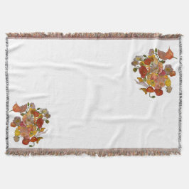 Matta med Bright färgad Poppies Filt