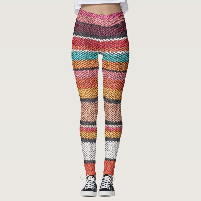 Matta Richness: Mexikanska peruanska Struktur Leggings (Framsida)