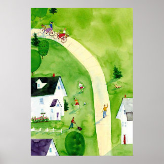 mättad eftermiddag Vattenfärg Poster