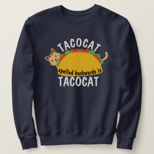 Mattakocat, bakåtriktad   Funny Taco Cat Mamma Lång Ärmad Tröja