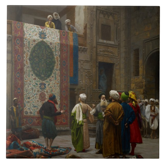 Mattaköpmannen, c.1887 (olja på kanfas) kakelplatta (Framsidan)