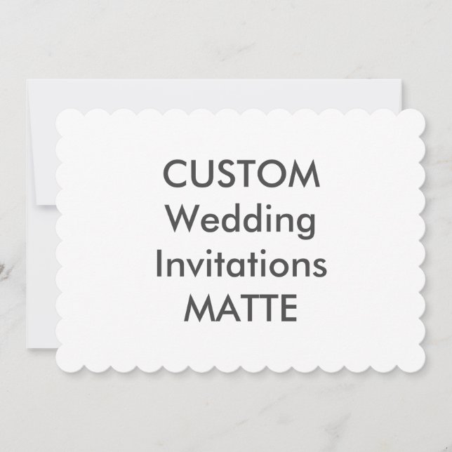 MATTE 120 lb 7" x 5" Scalloped Wedding-inbjudninga Inbjudningar (Framsida)