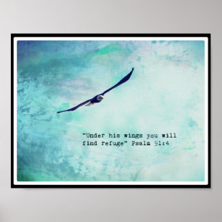 (Matte) affisch 11x8.5 för örnPsalm 91,