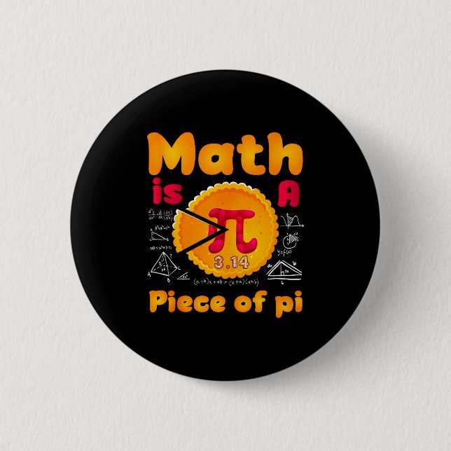 Matte är en bit av paj Glad Pi-dagen Matematik Mat Knapp (Framsida)