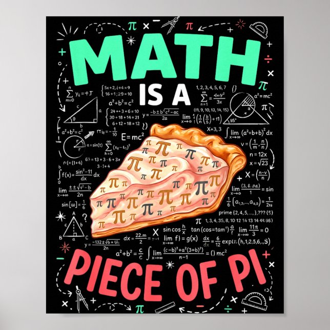 Matte är en bit av paj - Pi-dagen &amp; matematik  Poster (Framsidan)