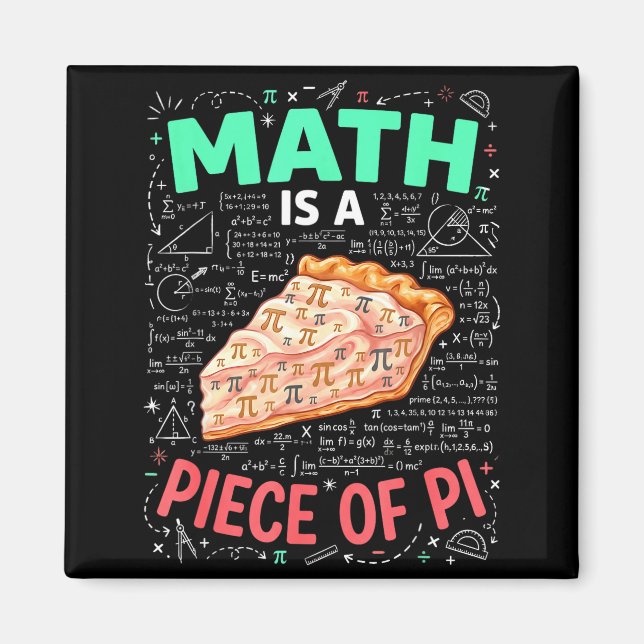 Matte Är En Bit Av Paj - Pi-dagen &amp; Matematikä Magnet (Framsidan)