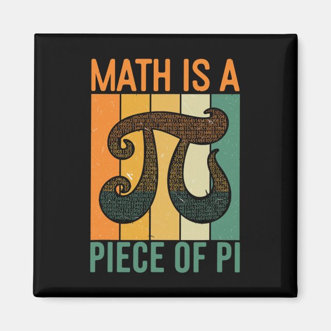 Matte är en bit av Pi Retro Pi Day Lärare Grafik Magnet (Framsidan)