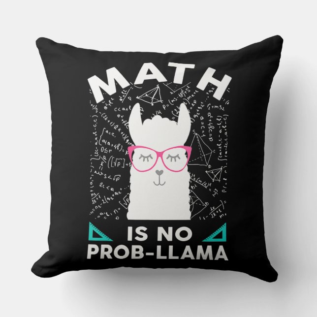 Matte Är Inget Problem Lama Matte Lama Lärare Matt Kudde (Framsida)