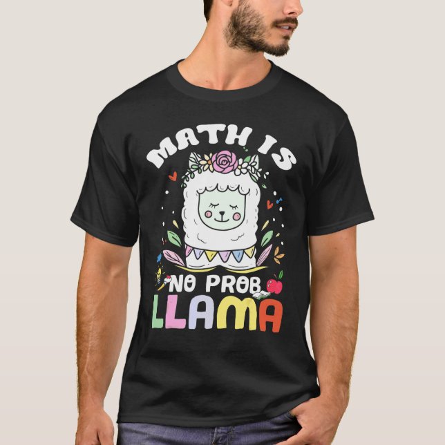Matte är inget problem lama  Matte lama lärare söt T Shirt (Framsida)