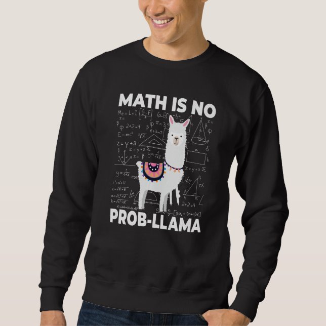 Matte är inget problem lama matte matematiklärare lång ärmad tröja (Framsida)