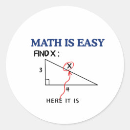 Matte Är Lätt Hitta X Här Är Det Rolig Matematiklä Runt Klistermärke