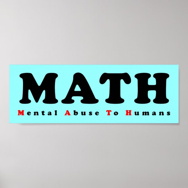 MATTE är Mental Misshandel mot Människor Rolig Aff Poster (Framsidan)