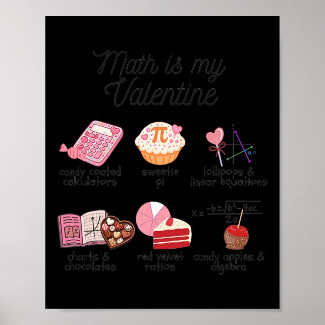 Matte är min Valentine Rolig matte lärare Stem Tea Poster (Framsidan)