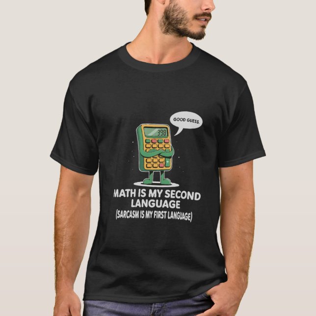 Matte är mitt andra språk - Rolig miniräknare Desi T Shirt (Framsida)