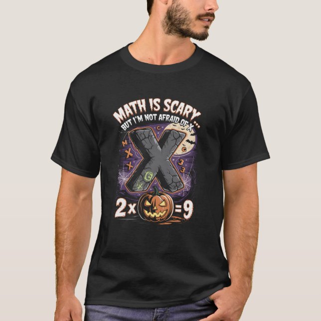Matte är skrattretande läskigt Halloween Algebra l T Shirt (Framsida)