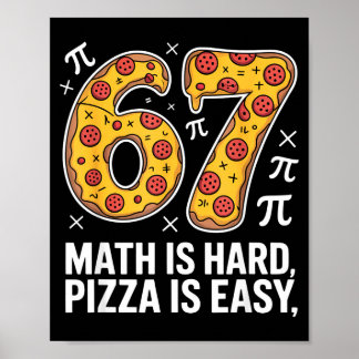 Matte är svårt pizza är lätt rolig dag 67 meme  poster