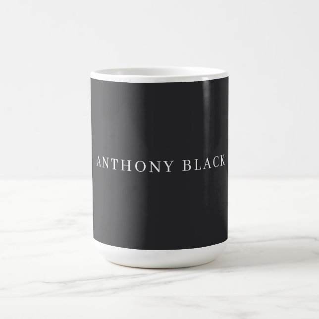 Matte Black Minimalist Plain Elegant Classical Kaffemugg (Center)