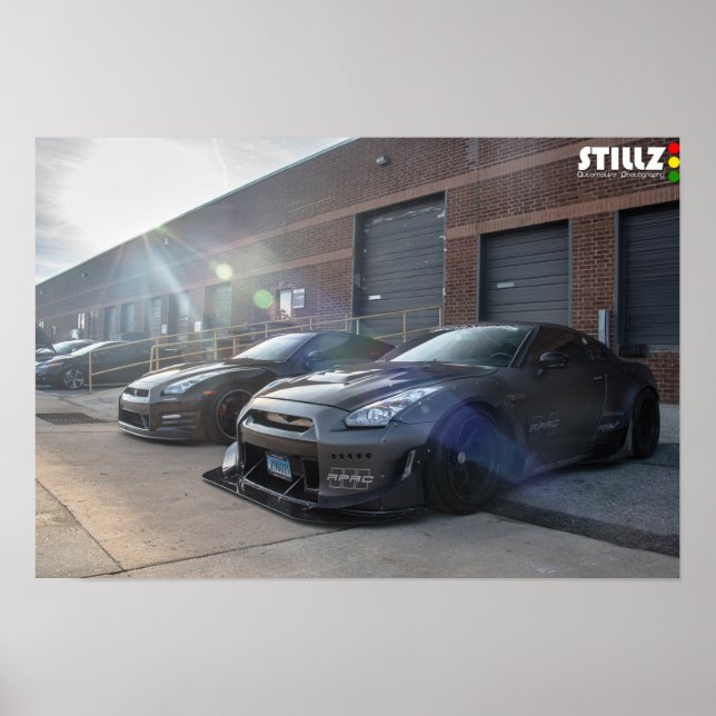 Matte Black Rocket Bunny Nissan GTR Poster (Framsidan)