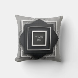 Matte Black & White Ram Modern Elegant bröllop Kudde