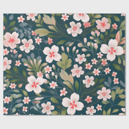 Matte Blommig Inpackningspapper – Elegant Blomma Presentpapper