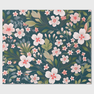 Matte Blommig Inpackningspapper – Elegant Blomma Presentpapper