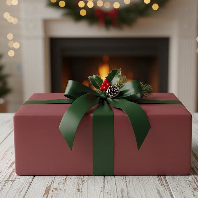 Matte Burgundy Wrapping Paper Roll - Elegant Solid Presentpapper (Skapare uppladdad)