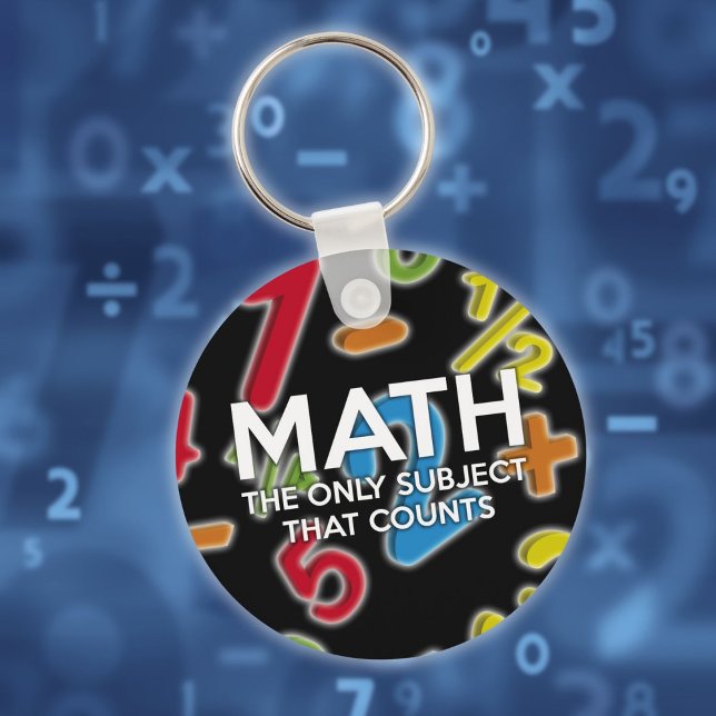 Matte. Det enda ämnet som räknas Nyckelring (Math The Only Subject That Counts Fun Quote Keychain)