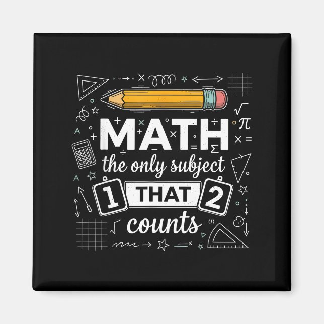 Matte Det Enda Ämnet Som Räknas Rolig Math Teach Magnet (Framsidan)