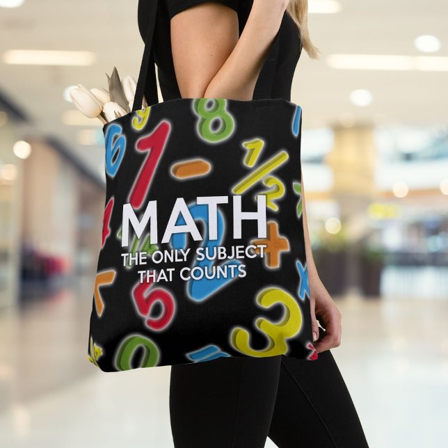 Matte Det Enda Ämnet Som Räknas Roligt Citat Tygkasse (Math The Only Subject That Counts Fun Quote Tote Bag)