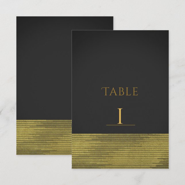 Matte Gold Modern Glam Sequins Chic Bordskylt Inbjudningar (Fram/baksida)