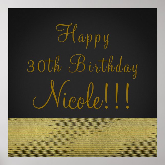 Matte Gold Modern Glam Sequins Party Banner Affisc Poster (Framsidan)