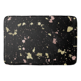 Matte Guld och Ro Guld Flakes Black Badrumsmatta