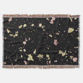 Matte Guld och Ro Guld Flakes Black Filt