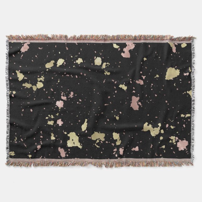 Matte Guld och Ro Guld Flakes Black Filt (Framsidan)