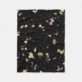 Matte Guld och Ro Guld Flakes Black Fleecefilt