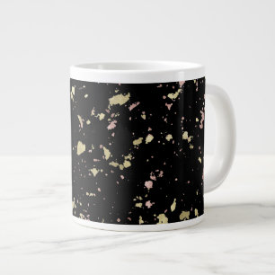 Matte Guld och Ro Guld Flakes Black Jumbo Mugg