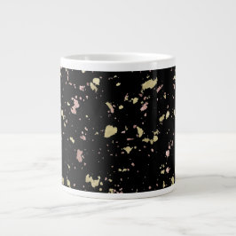 Matte Guld och Ro Guld Flakes Black Jumbo Mugg