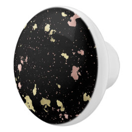 Matte Guld och Ro Guld Flakes Black Knopp