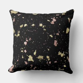 Matte Guld och Ro Guld Flakes Black Kudde