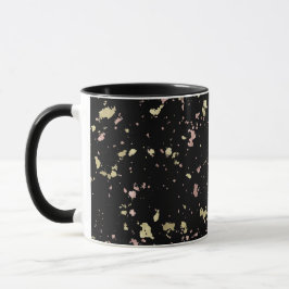 Matte Guld och Ro Guld Flakes Black Mugg