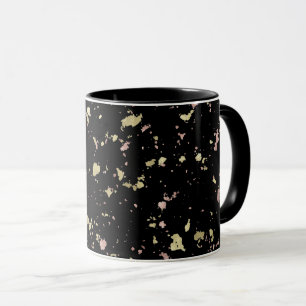 Matte Guld och Ro Guld Flakes Black Mugg