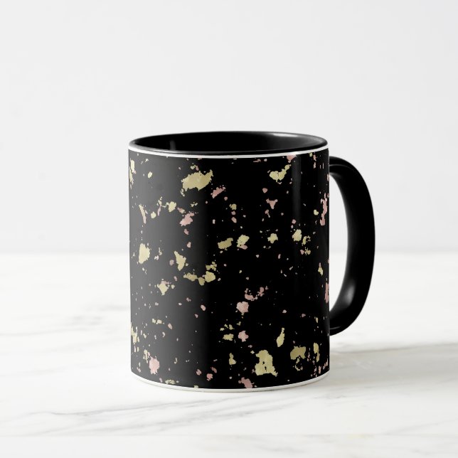 Matte Guld och Ro Guld Flakes Black Mugg (Framsida höger)