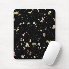 Matte Guld och Ro Guld Flakes Black Musmatta