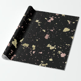 Matte Guld och Ro Guld Flakes Black Presentpapper