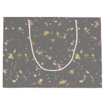 Matte Guld och Ro Guld Flakes Warm Mörk Grått